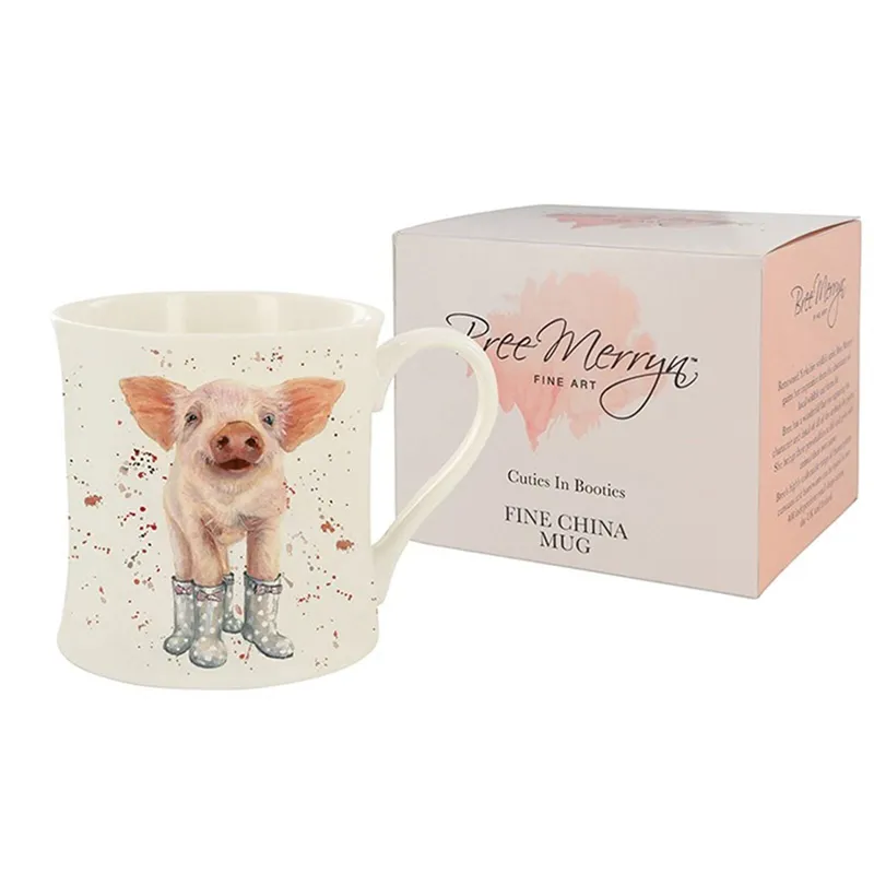 Bree Merryn Painted Fine China Pig Mug - Penelope-1